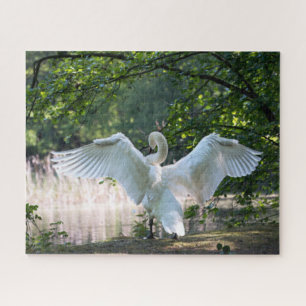 Swan with Wings Spread Jigsaw Puzzle