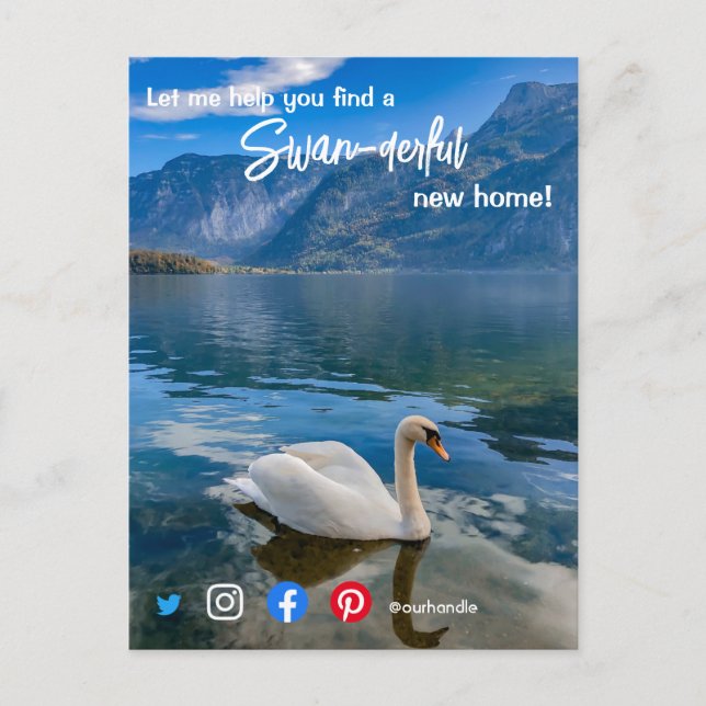 swan wonderful awesome real estate agent marketing postcard (Front)
