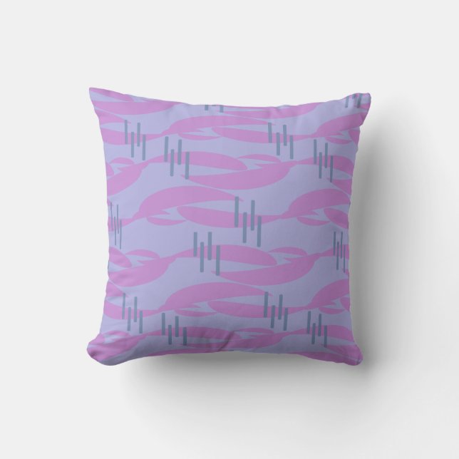 Swanky Abstract Pattern Retro Aesthetic Throw Pillow (Front)