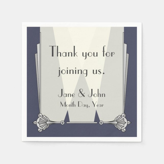 Swanky Art Deco in Blue Napkin (Front)