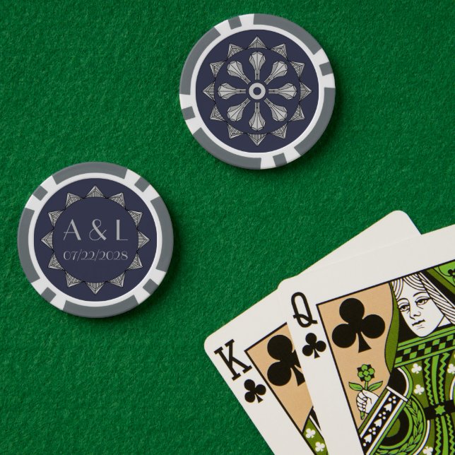 Swanky Art Deco in Blue Poker Chips (Poker Table (Double))