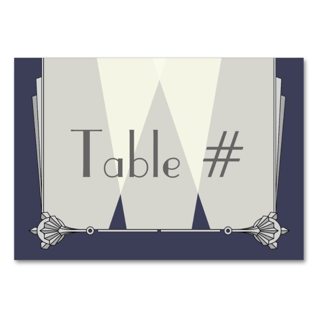 Swanky Art Deco in Blue Table Card (Front)