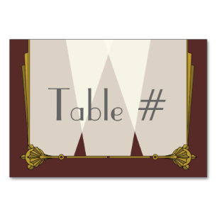Swanky Art Deco in Red Table Card