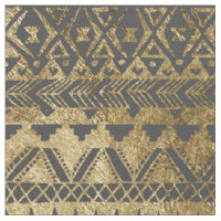 Swanky Faux Gold and Black Hand Drawn Aztec