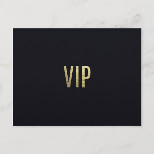 Swanky Faux Gold Leaf Foil "VIP" Typography Postcard