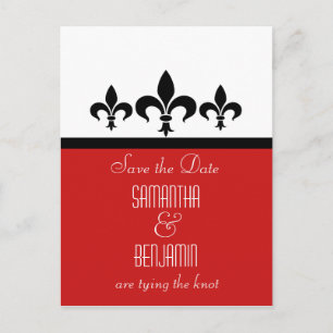 Swanky Fleur De Lis Enregistrer la date Carte post