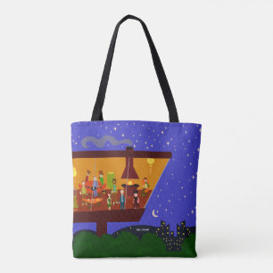 Swanky Hillside Party Illustration Tote Bag
