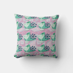 Swanky Martini Fun Cocktail Pattern Throw Pillow