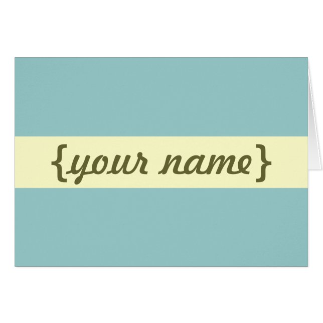 Swanky Personalized Card (Front Horizontal)