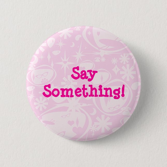 Swanky Retro Pink 2 Inch Round Button (Front)