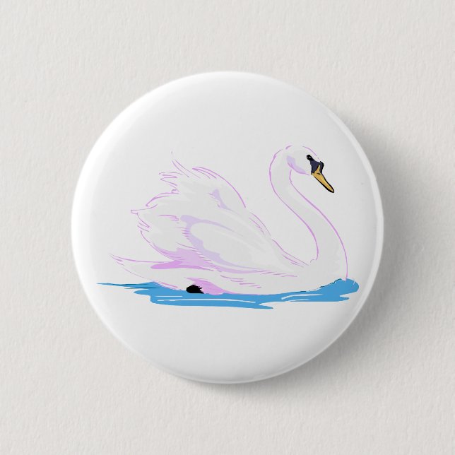 Swanna Swan 2 Inch Round Button (Front)