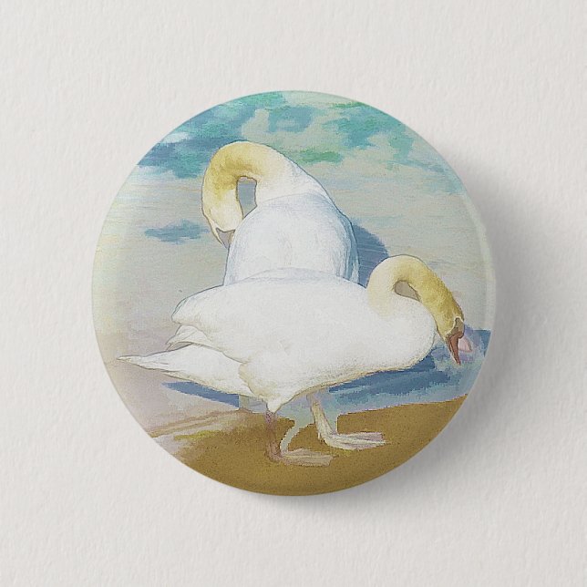 SWANS 2 INCH ROUND BUTTON (Front)