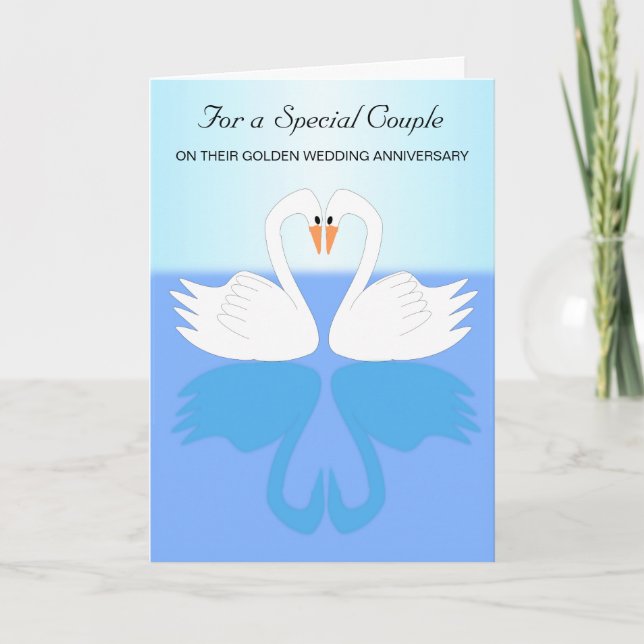 Swans 50th Wedding Anniversary Card (Front)