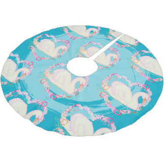 Swans 'a Swimming Brushed Polyester Tree Skirt