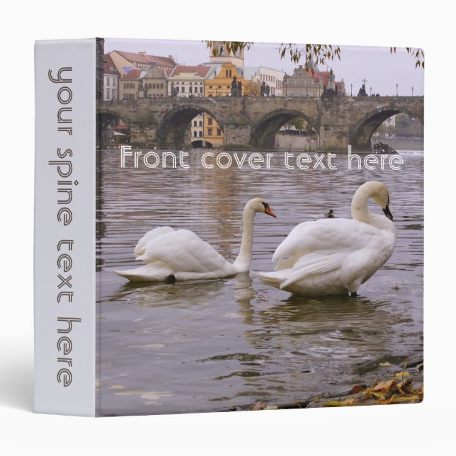 Swans and Charles bridge in Prague Binder (Front/Spine)