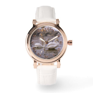 Swans and Charles bridge in Prague Watch