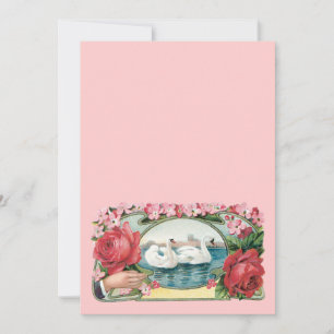Swans and Roses Custom Invitation Template
