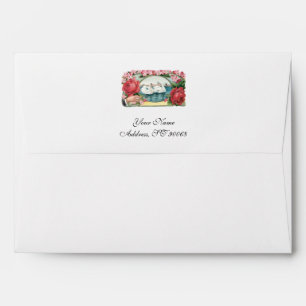 Swans and Roses Vintage Art Envelopes