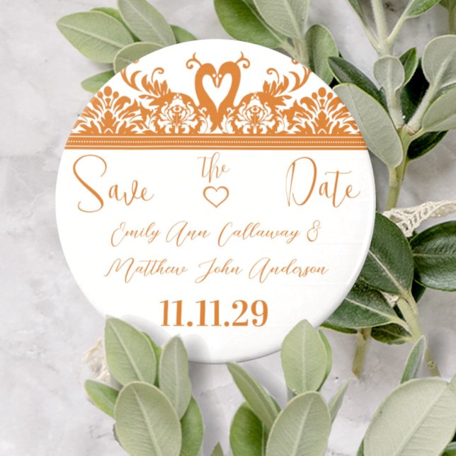 Swans and Swirls Save the Date Wedding Magnet (Creator Uploaded)