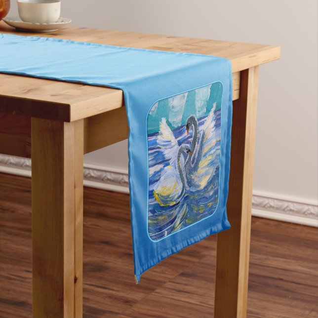 Swans "Art by Kids" Short Table Runner (In Situ)
