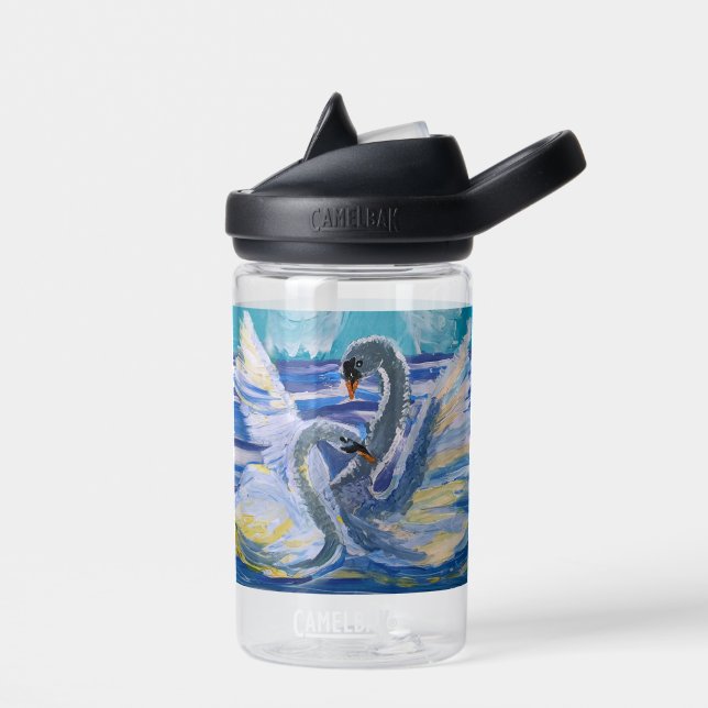 Swans "Art by Kids" Water Bottle (Left)