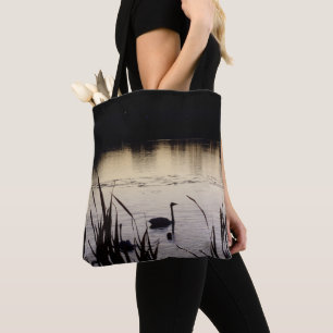 Swans at Dusk Tote Bag