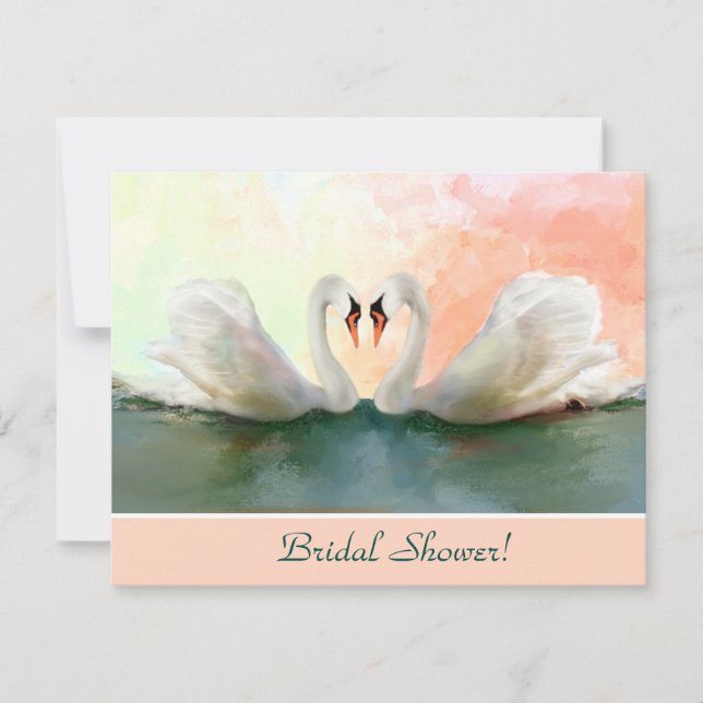 Swans at Sunset Custom Bridal Shower Invitation (Front)