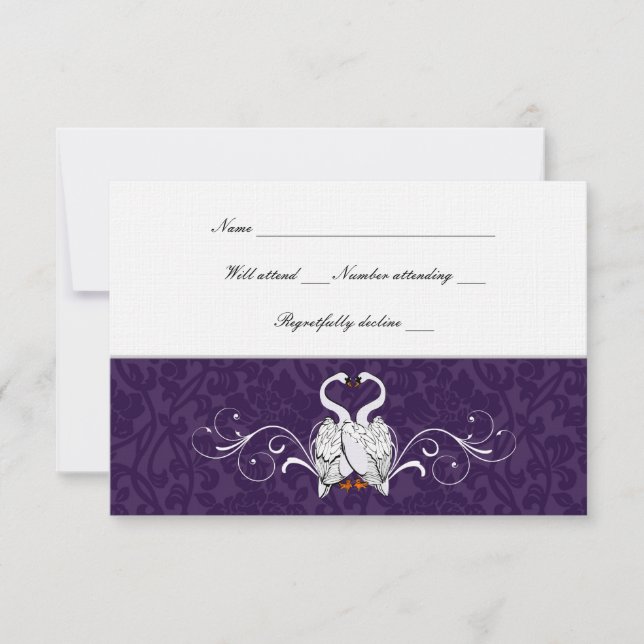 Swans Damask Purple Brocade rsvp (Devant)