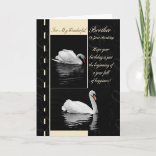 Swans de carte d'anniversaire frère