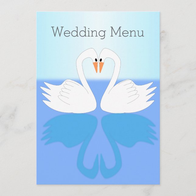 Swans Design Wedding Menu (Front)