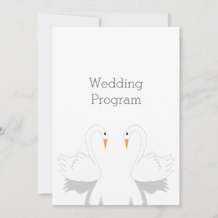 Swans Design Wedding Programme
