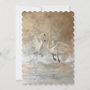 Swans - Flat Invitation size: 12.7 cm x 17.8 cm