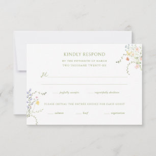 Swans Floral Monogram Crest Wedding RSVP Card