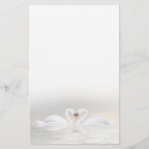 Swans heart stationery