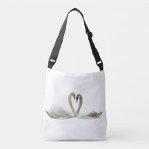Swans heart - white tote