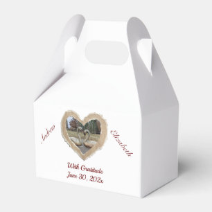 Swans in heart wedding  favor box