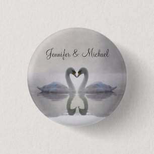 Swans in Love ~ Button