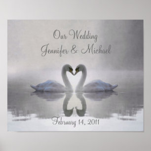 Swans in Love ~ Poster / Personalized Wedding