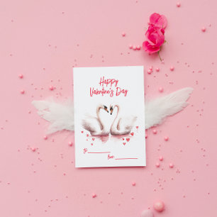 Swans In Love Valentine's Day Card