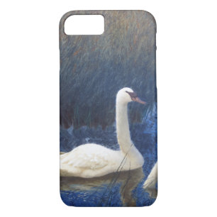 Swans in Reeds, Bruno Liljefors Case-Mate iPhone Case