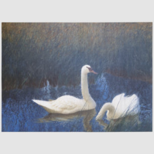 Swans in Reeds, Bruno Liljefors Tissue Paper