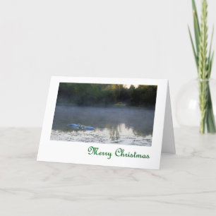 Swans in the Mist Merry Christmas Holiday Card