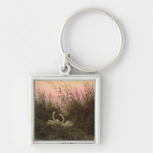 Swans in the Reeds, c.1820 Keychain