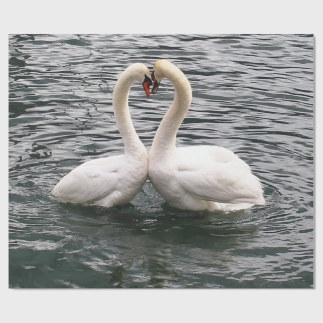 Swans & Love Valentine's Day Wrapping Paper (Flat)