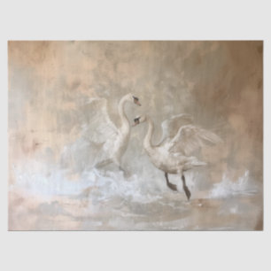Swans - Oil Painting Style Tissue Paper