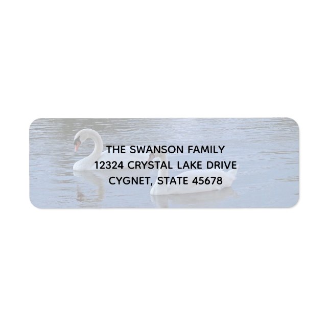 Swans on Lake Return Address Label (Front)