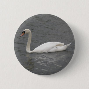 Swans on the River Button