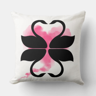 Swans Pink Cloud Decorative Pillow