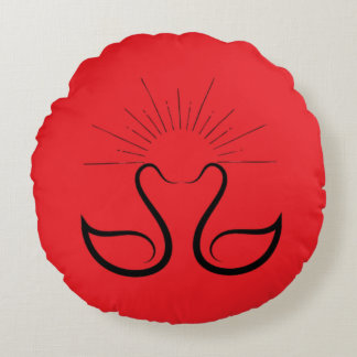 Swans Round Pillow