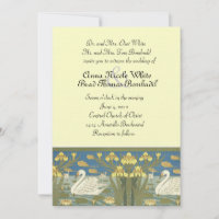 Swans Swimming Wedding Invitation
